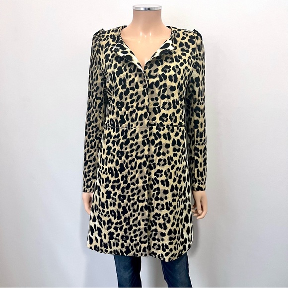 WAREHOUSE Leopard Print Jacket Elegant Snap Front - Sz S - Picture 14 of 14